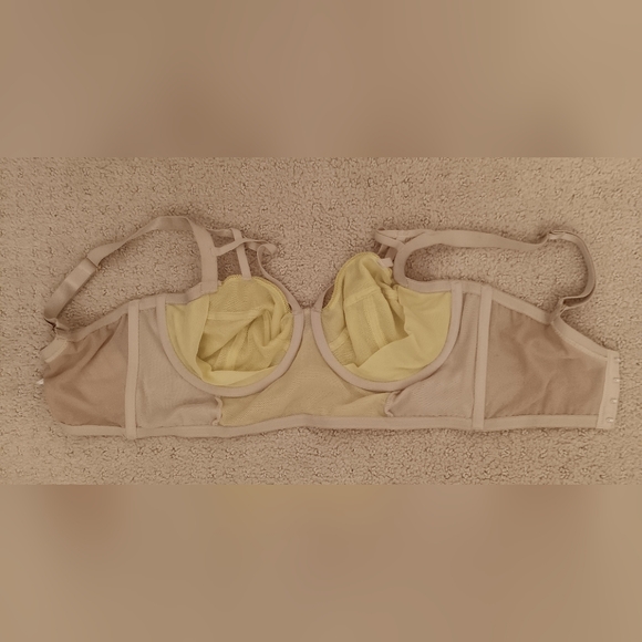 Wolf & Whistle Neon Yellow/Green Mesh Bra with Cutouts 30F - Picture 3 of 6